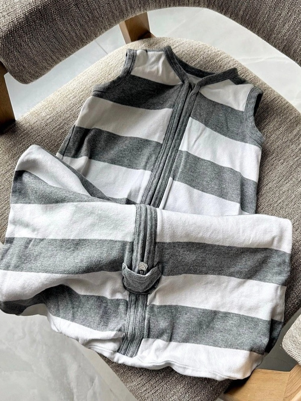 Burt's Bees Baby Beekeeper Wearable Blanket Gray & White Girls Small